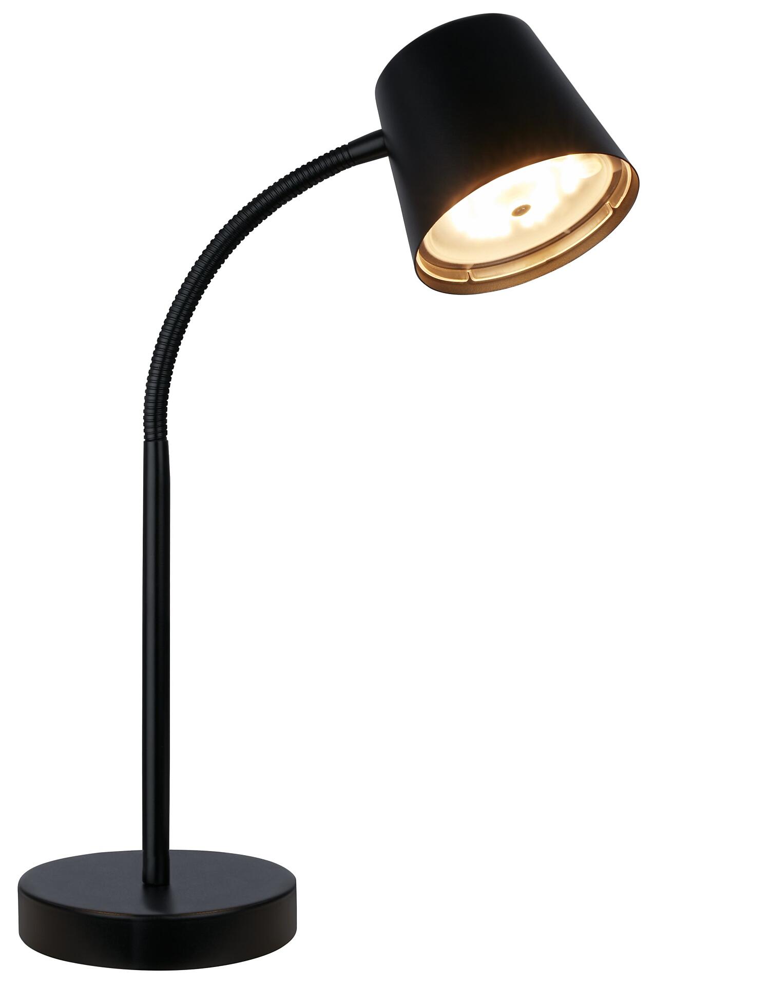 Schreibtischlampe Biwo mit flexiblem Arm zur individuellen Ausrichtung des Lichtkegels.