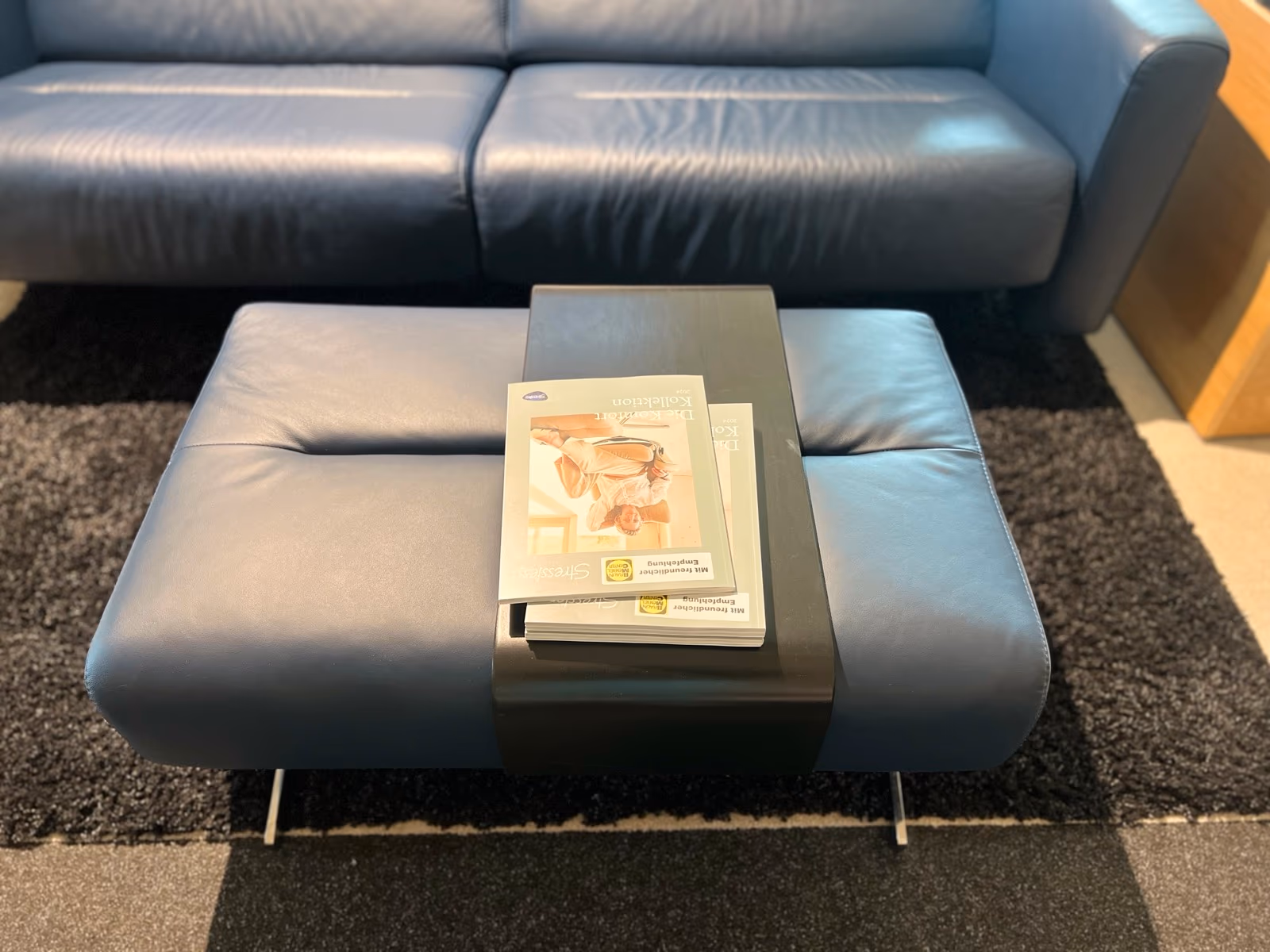 Ledergarnitur + Hocker