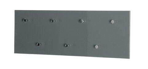 Graue Wandgarderobe (Modell 42190) mit versenkbaren Befestigungspunkten, frontal betrachtet.