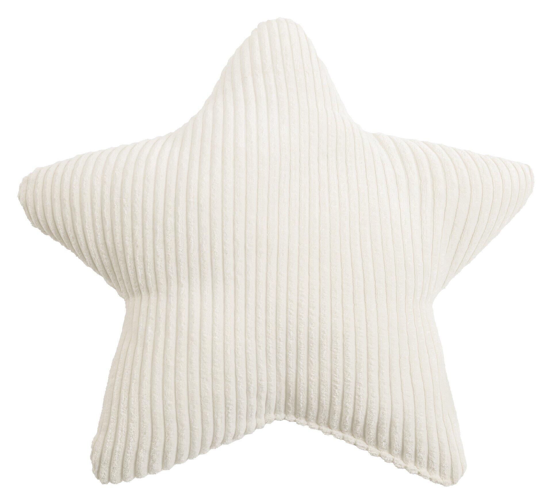 Sternkissen Shara aus Flauschcord, frontal dargestellt und mit feiner vertikaler Struktur.