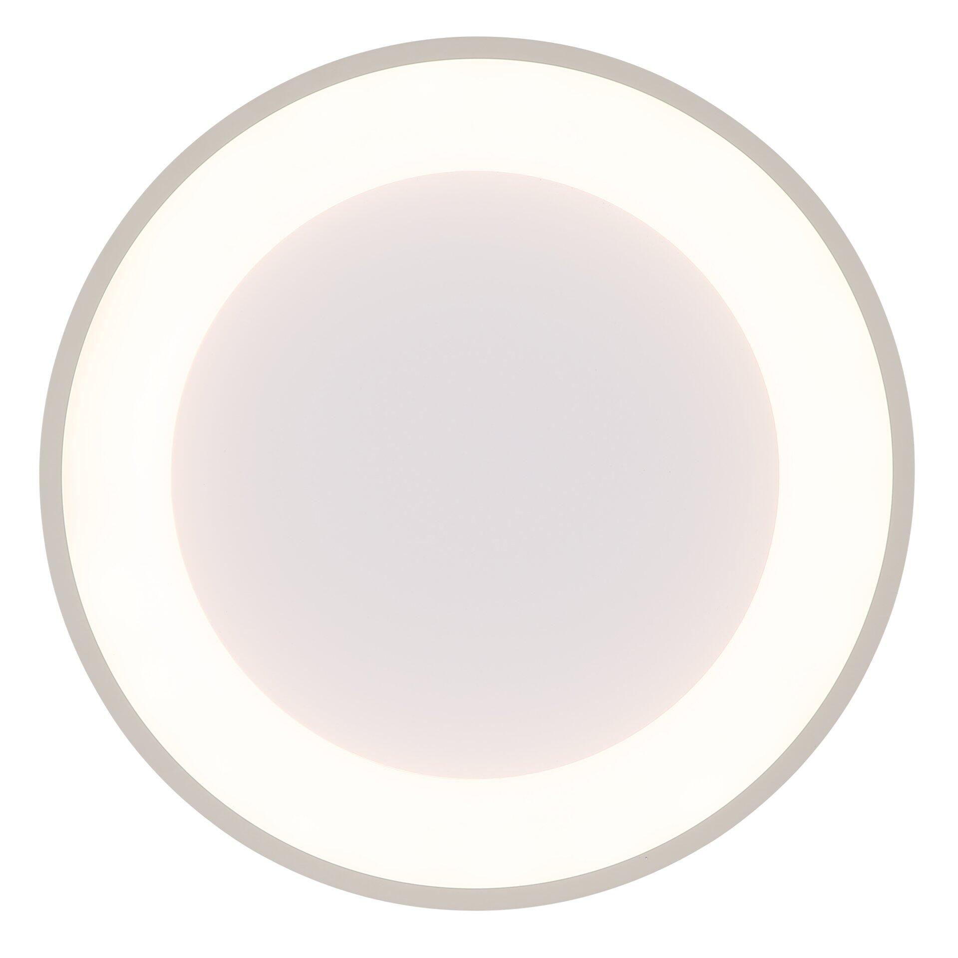 Beleuchteter Wandspiegel GALLEGOS mit integriertem Lichtkranz und rotem Spiegelbild.