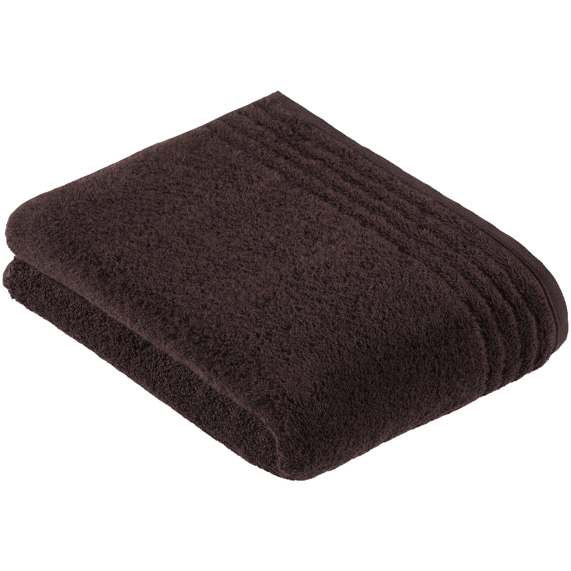 Dunkelbraunes Badetuch ViennaStyleSupersoft, gefaltet zur Präsentation der weichen, flaumigen Textur.