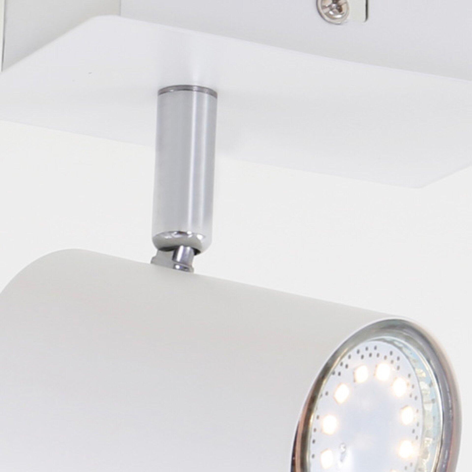 Verstellbarer Wandspiegel Spot, Run mit zylindrischem Arm zur Neigung und integrierter LED-Beleuchtung.