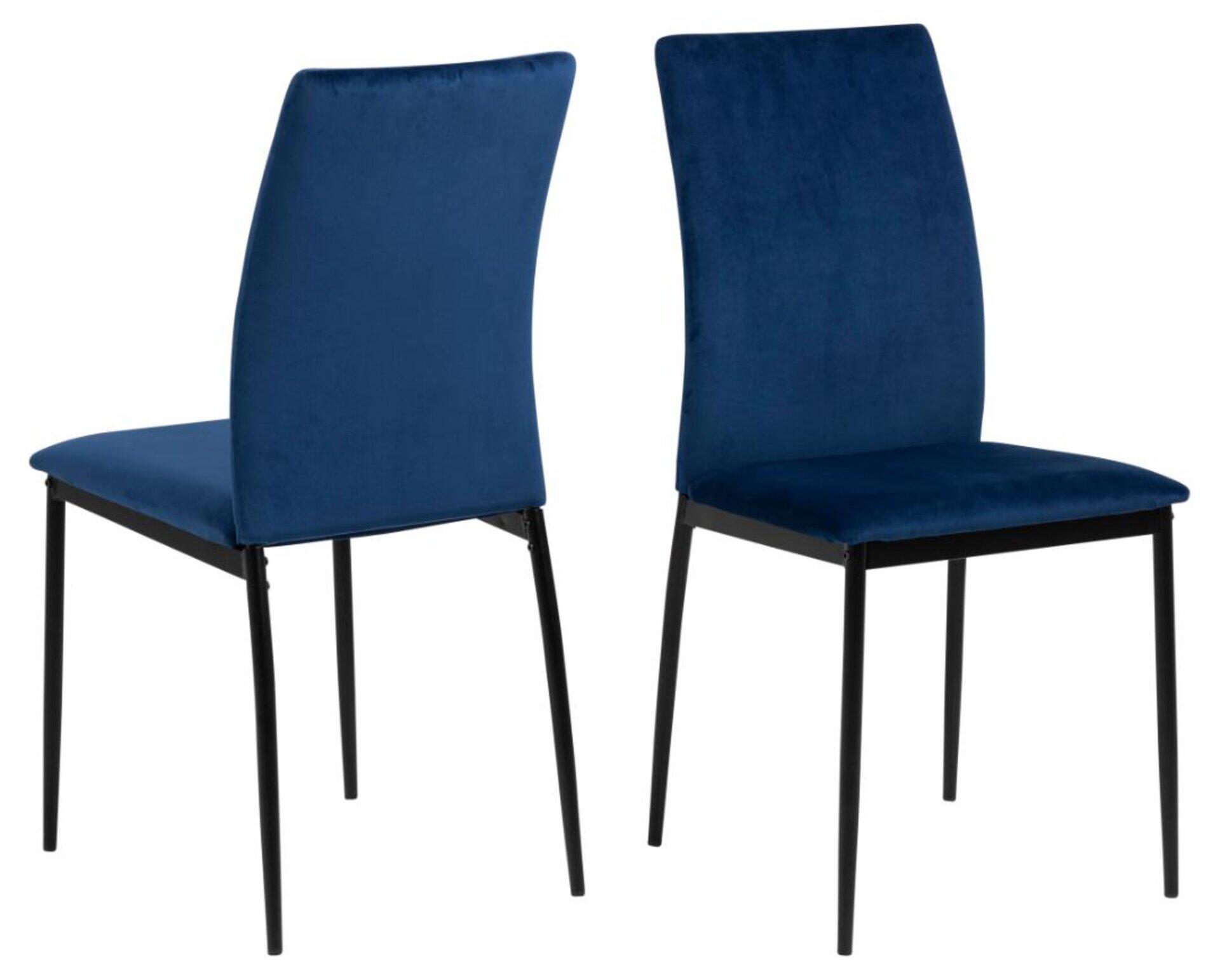 Actona Braun Esszimmerstuhl, Demina – Dunkelblau – Ca. 43,5X92x53cm