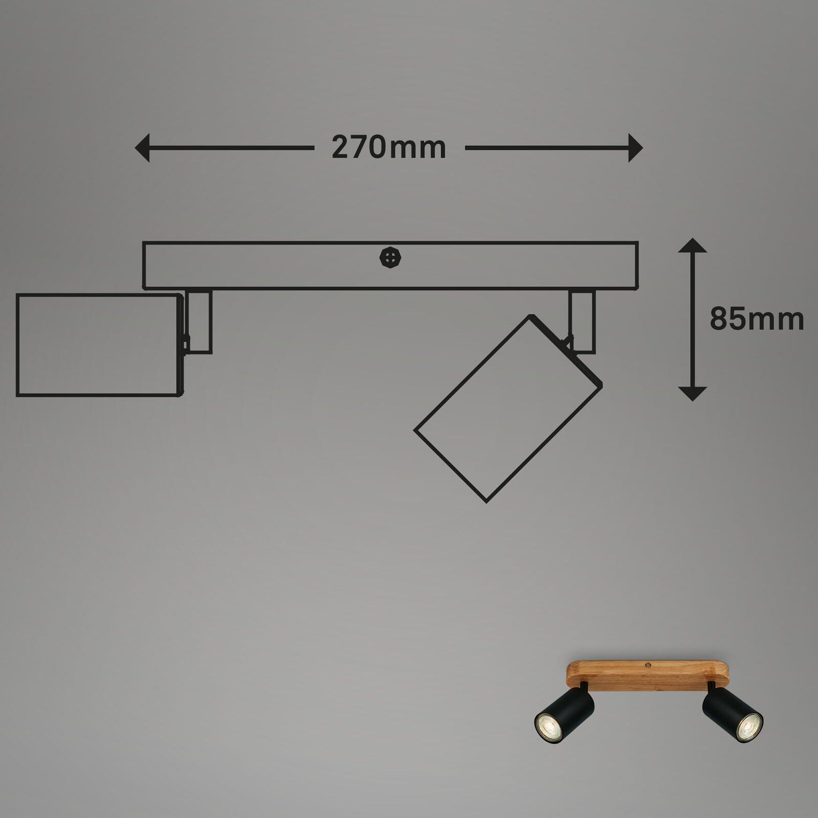 Moderne Wandleuchte Spot Kullig mit zwei schwenkbaren Armen und GU10-Fassungen für flexible Lichtausrichtung.