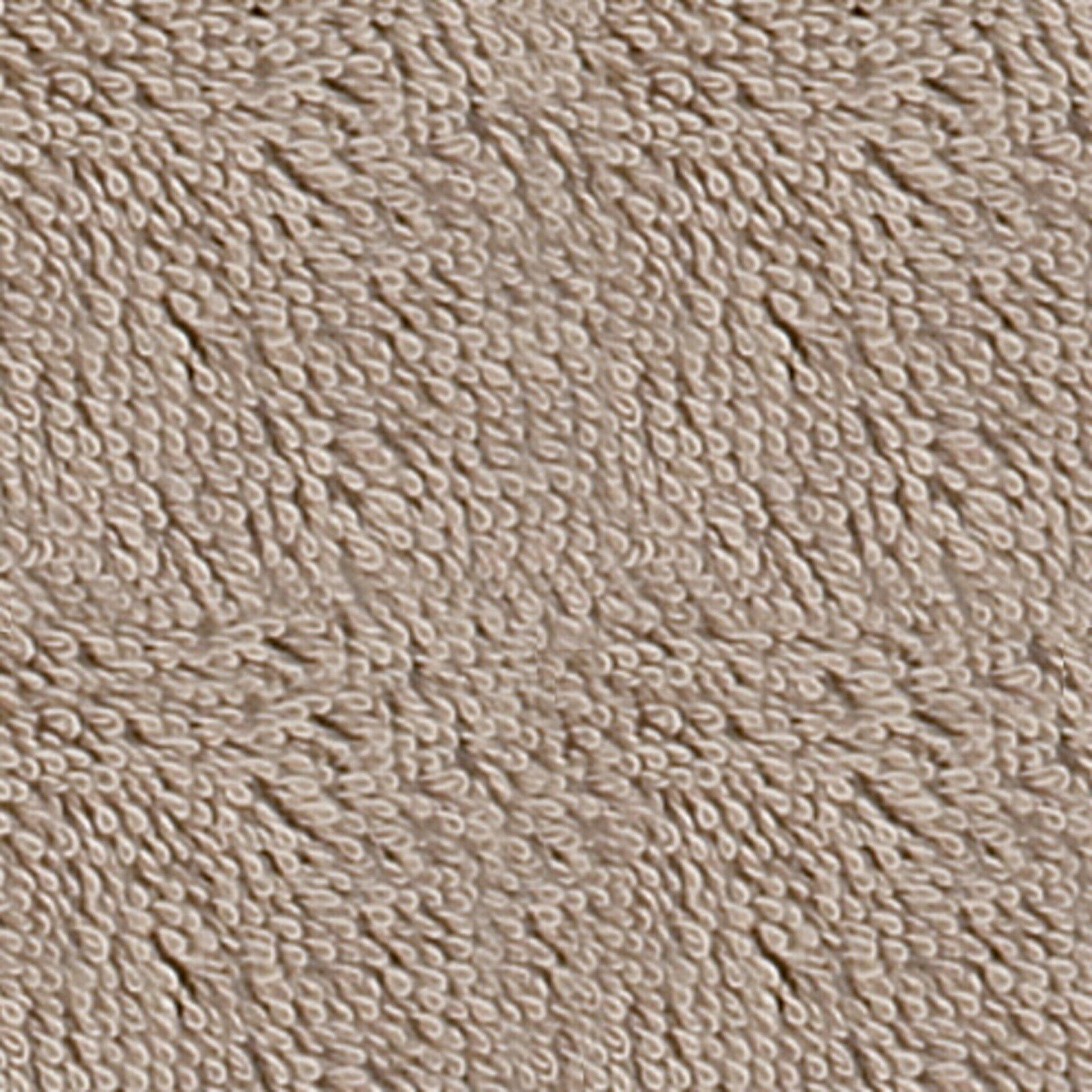 Detailaufnahme des hellbeige, flauschigen Noblesse² Handtuchs aus Baumwolle mit feiner Fadenstruktur.