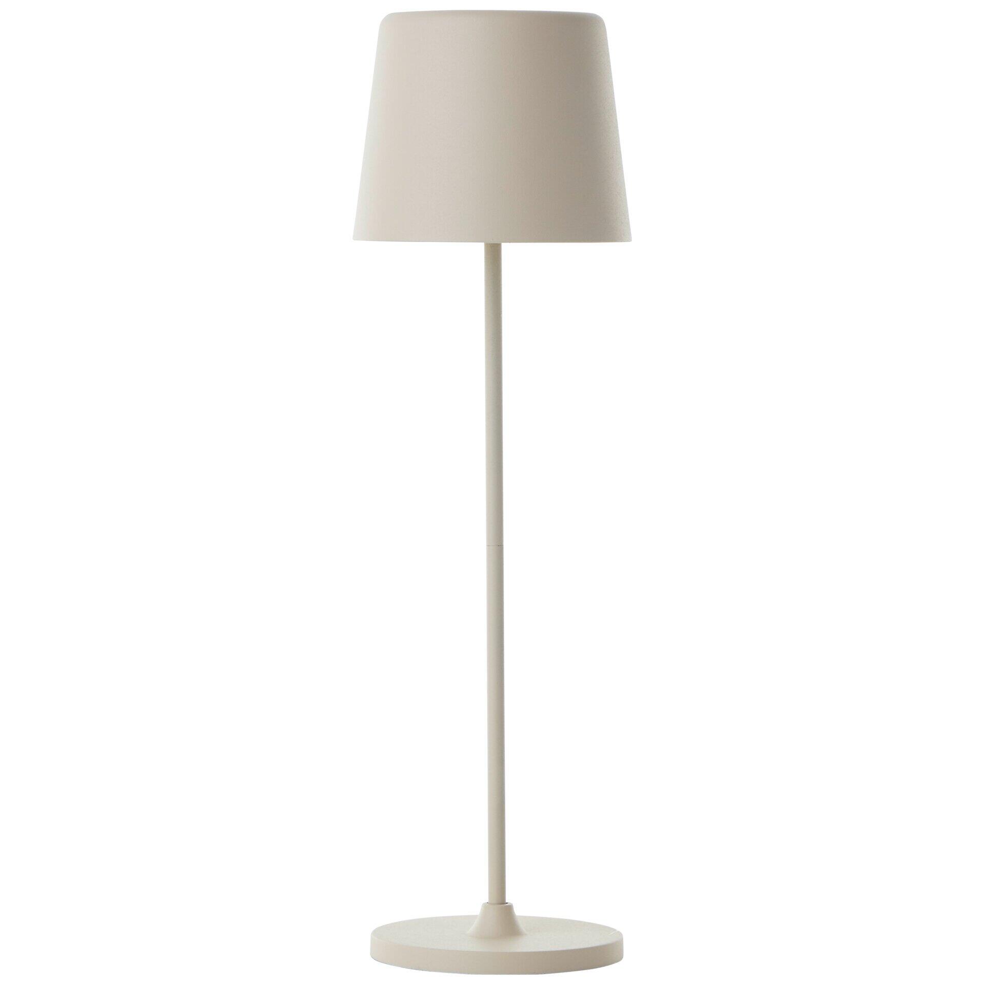 Tischleuchte Kaami, hellgrau, mit konischem Lampenschirm und schlankem Fuß, die eine moderne und minimalistische Optik vereint.
