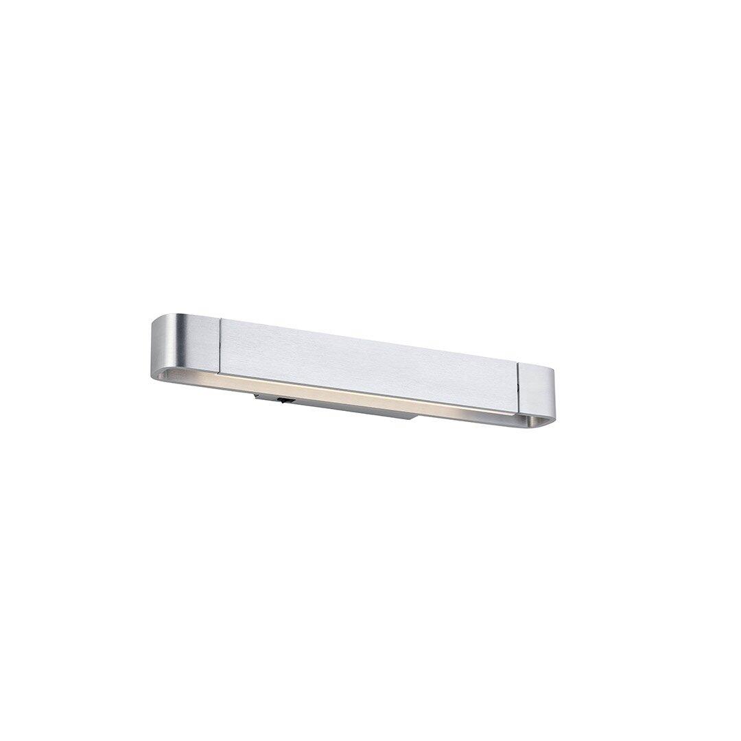 Moderne Wandleuchte "Box" mit rechteckigem, silberfarbenem Metallgehäuse und integrierter LED-Beleuchtung, die aus der Seitenperspektive ihre flache Bauweise und abgerundeten Ecken zeigt.