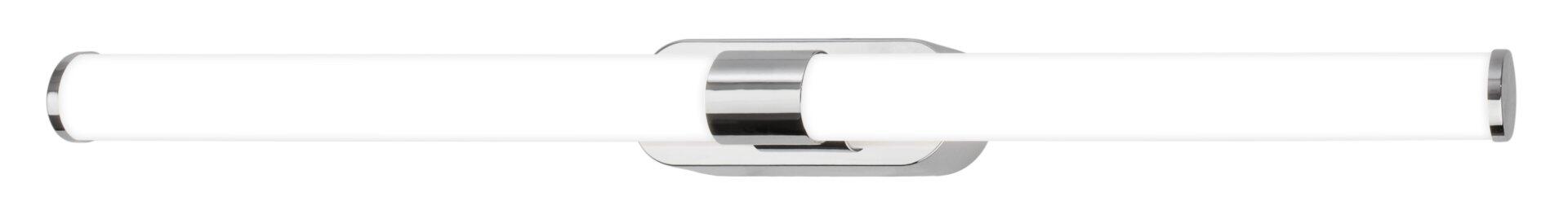 Moderne Wandlampe Runt mit rechteckigem Design und silberfarbener Metallhalterung.