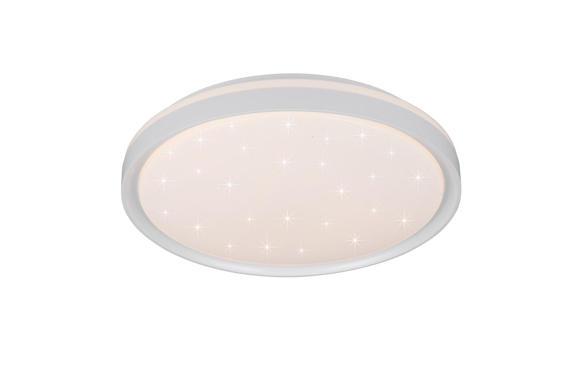 Deckenleuchte Solit mit stufenlos einstellbarer Lichtfarbe und Starlight-Effekt, Detailansicht von oben.