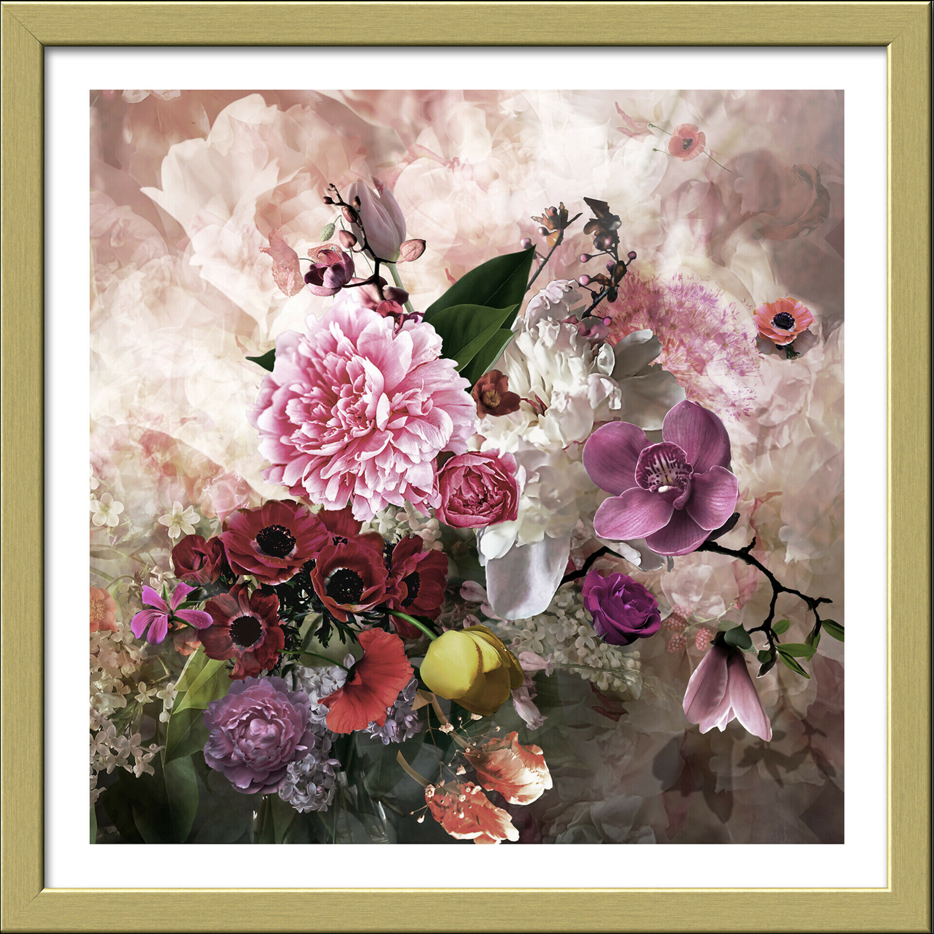 Framed-Art, Baroque Flowermix II