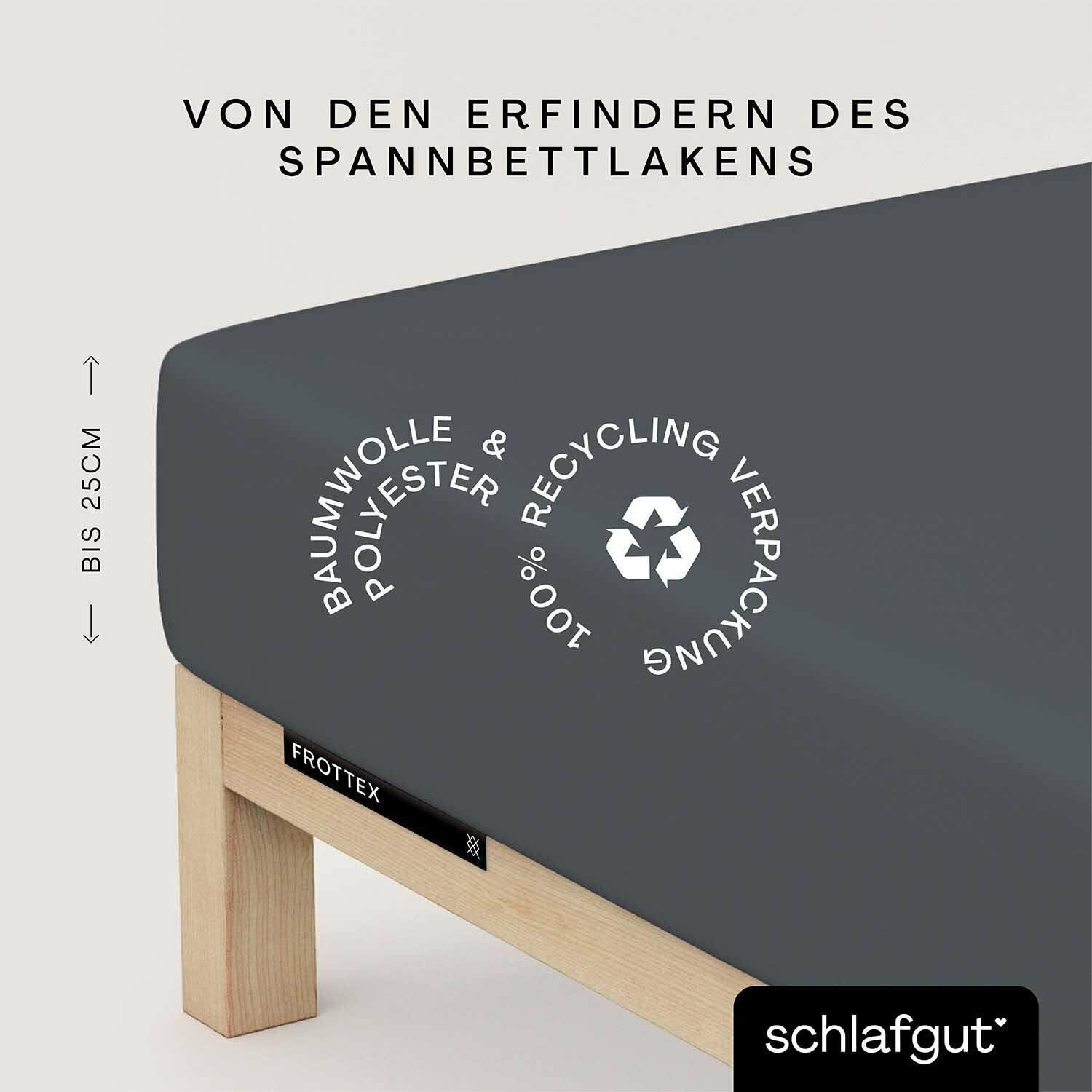 Spannbettlaken, Frottex – Grau – ca. 100x200cm