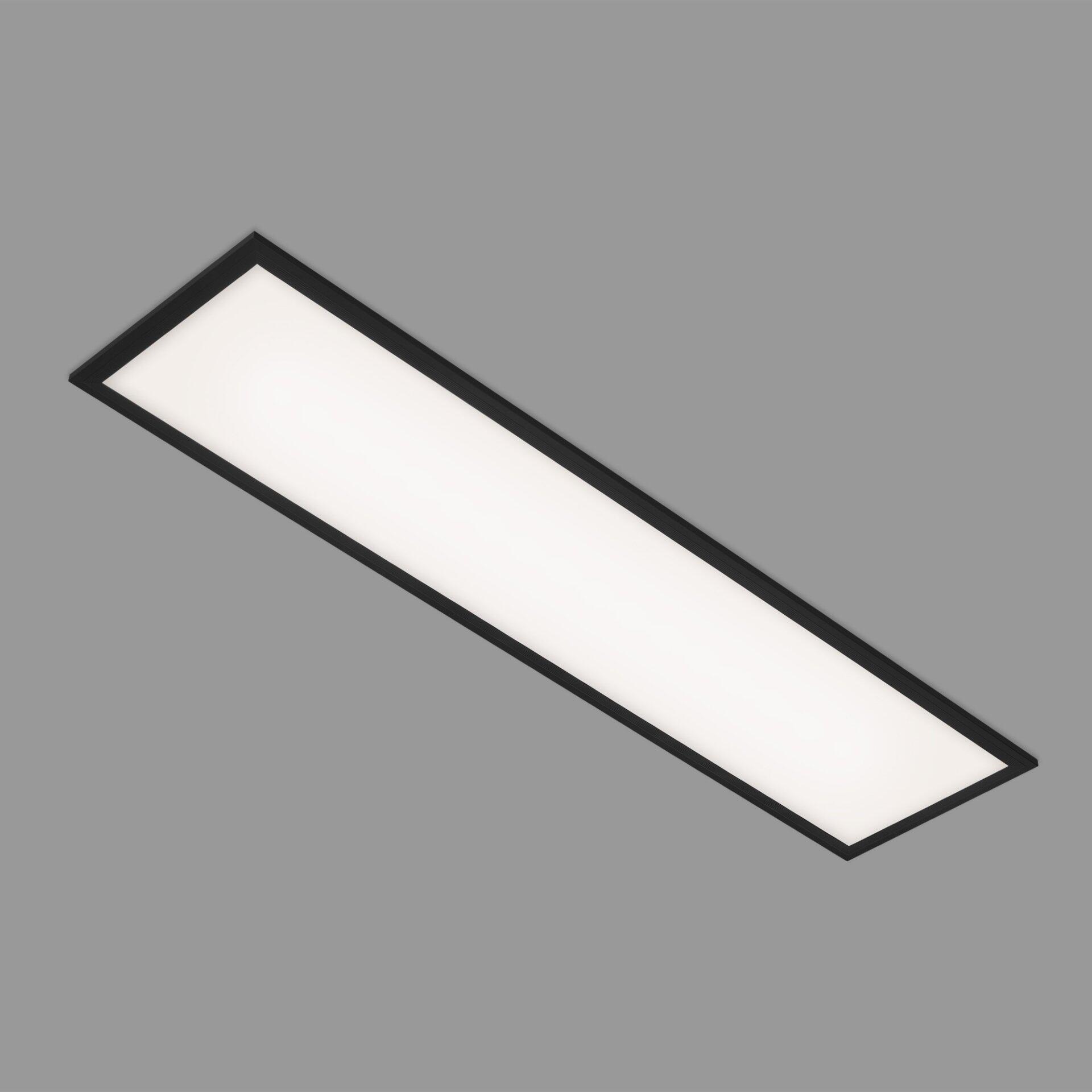 Deckenleuchte Panel, Simple, schmaler schwarzer Rahmen, blendfreie indirekte Beleuchtung.