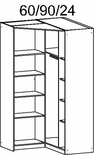 Drehtüren-Eckschrank, Celle