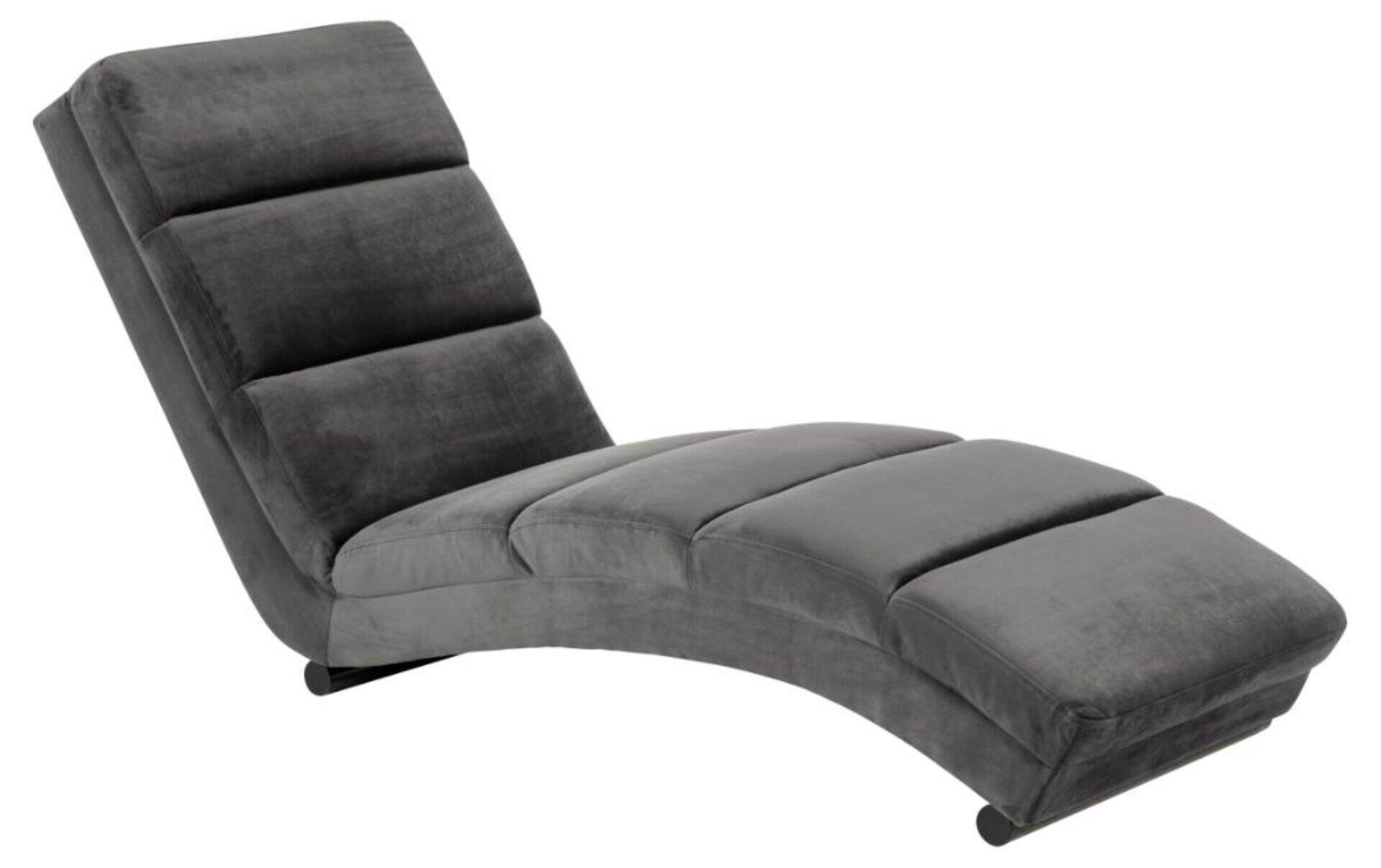 Chaiselongue Slinky mit quersteppung und gepolstertem Kopfteil in Seitenansicht.