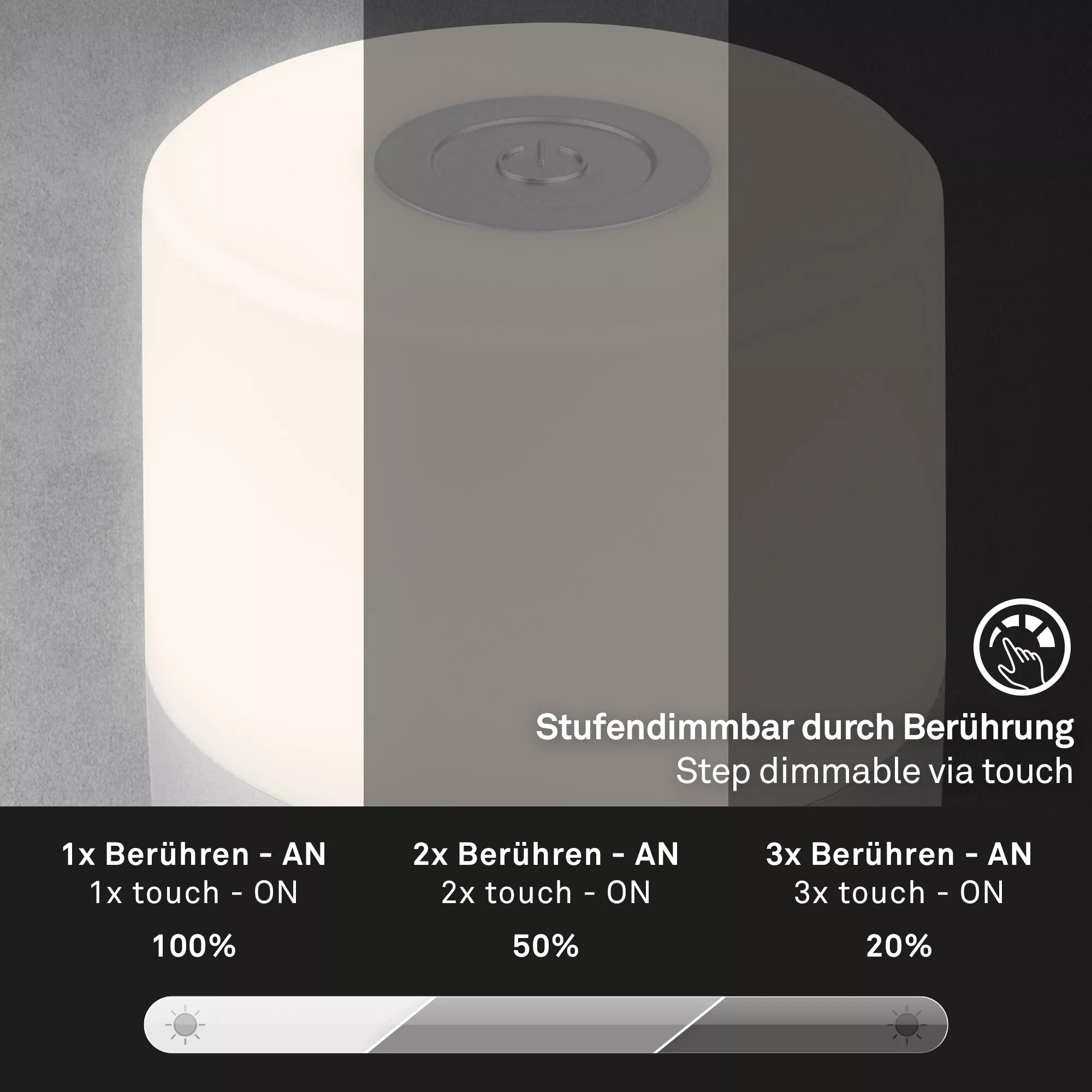 Tischleuchte (Akku), Smal