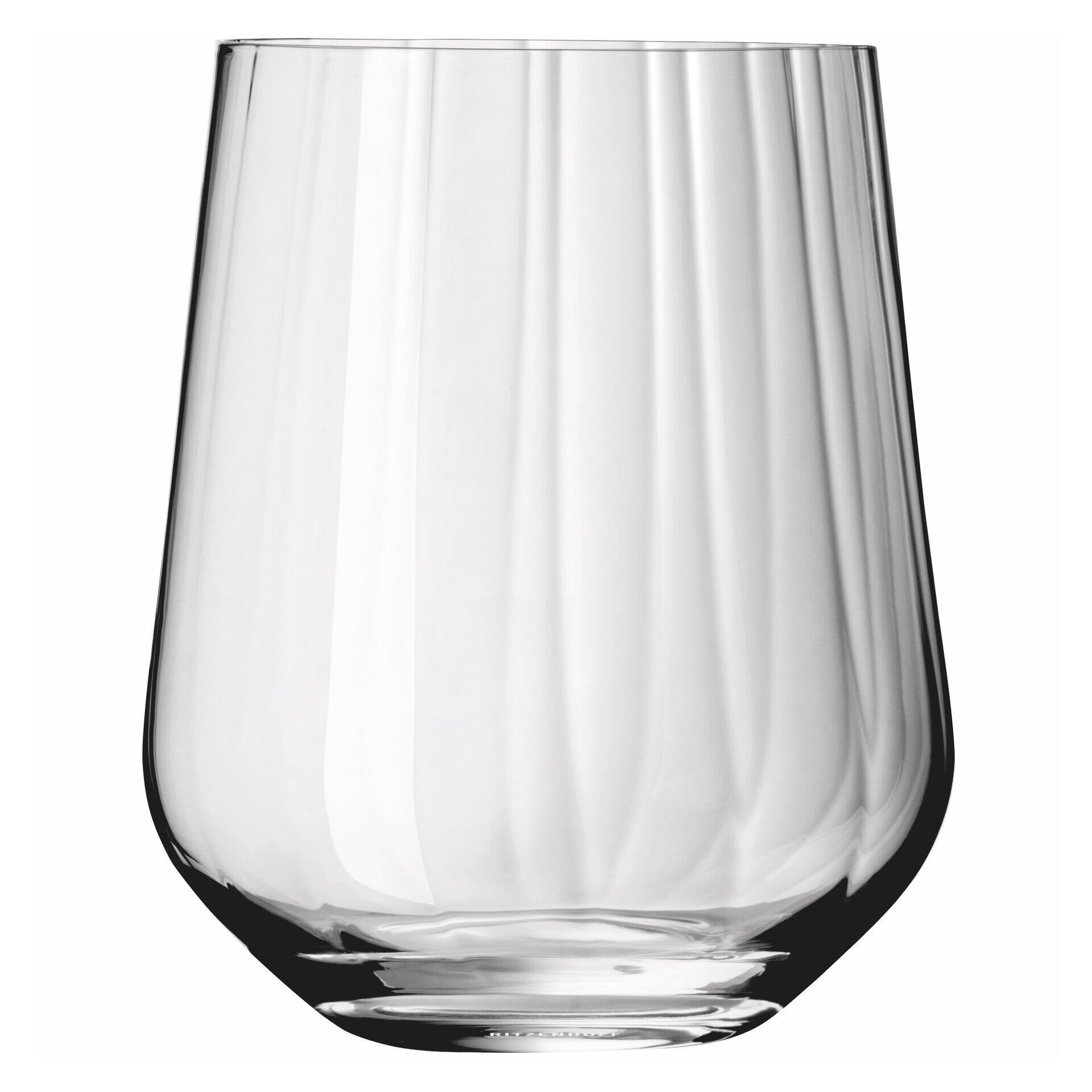 Gin Tumbler-Set mit reliefierter, konischer Form und leicht erhöhtem Boden, präsentiert in einer frontalen Perspektive.