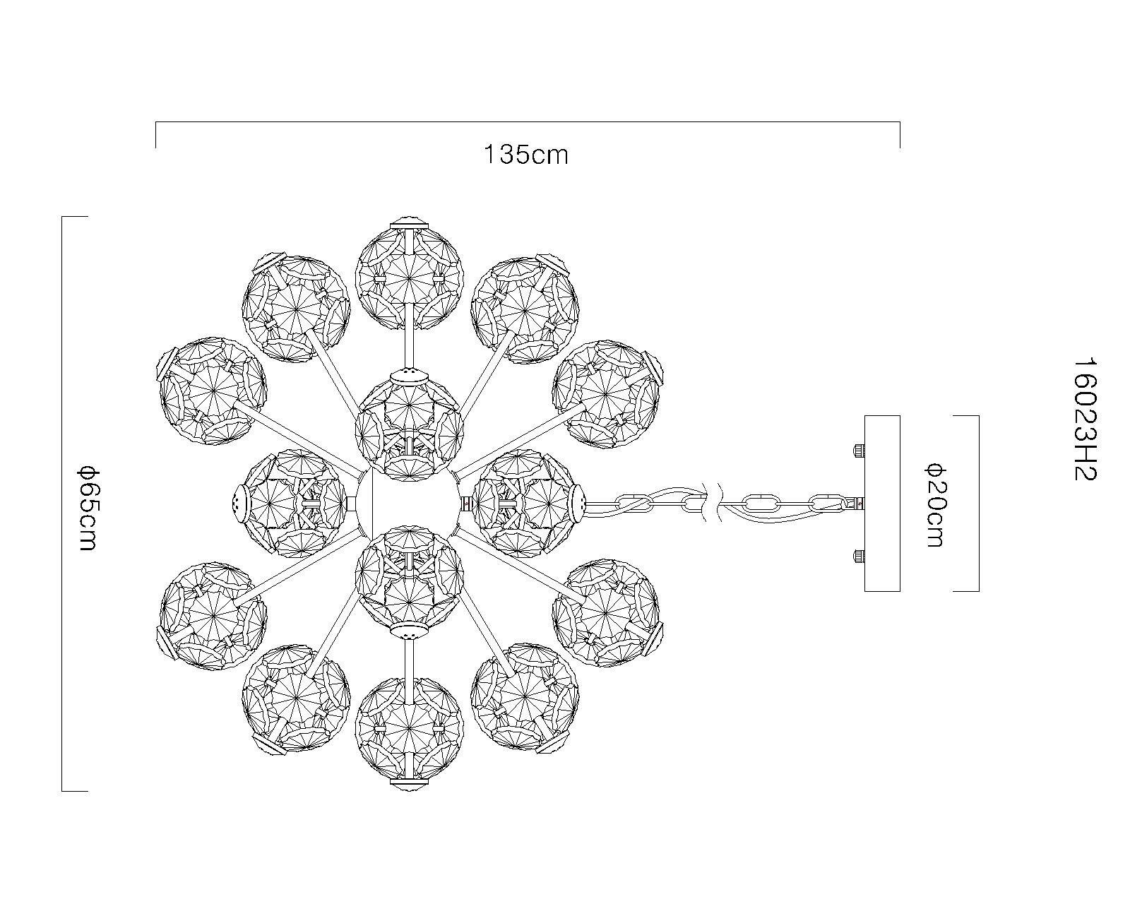Elegante Hängeleuchte FLORIELLA mit perforierten Glaskugeln an filigranen Metallarmen, die durch das Lichtmuster erzeugende Löcher ein spannendes Design erzeugen.
