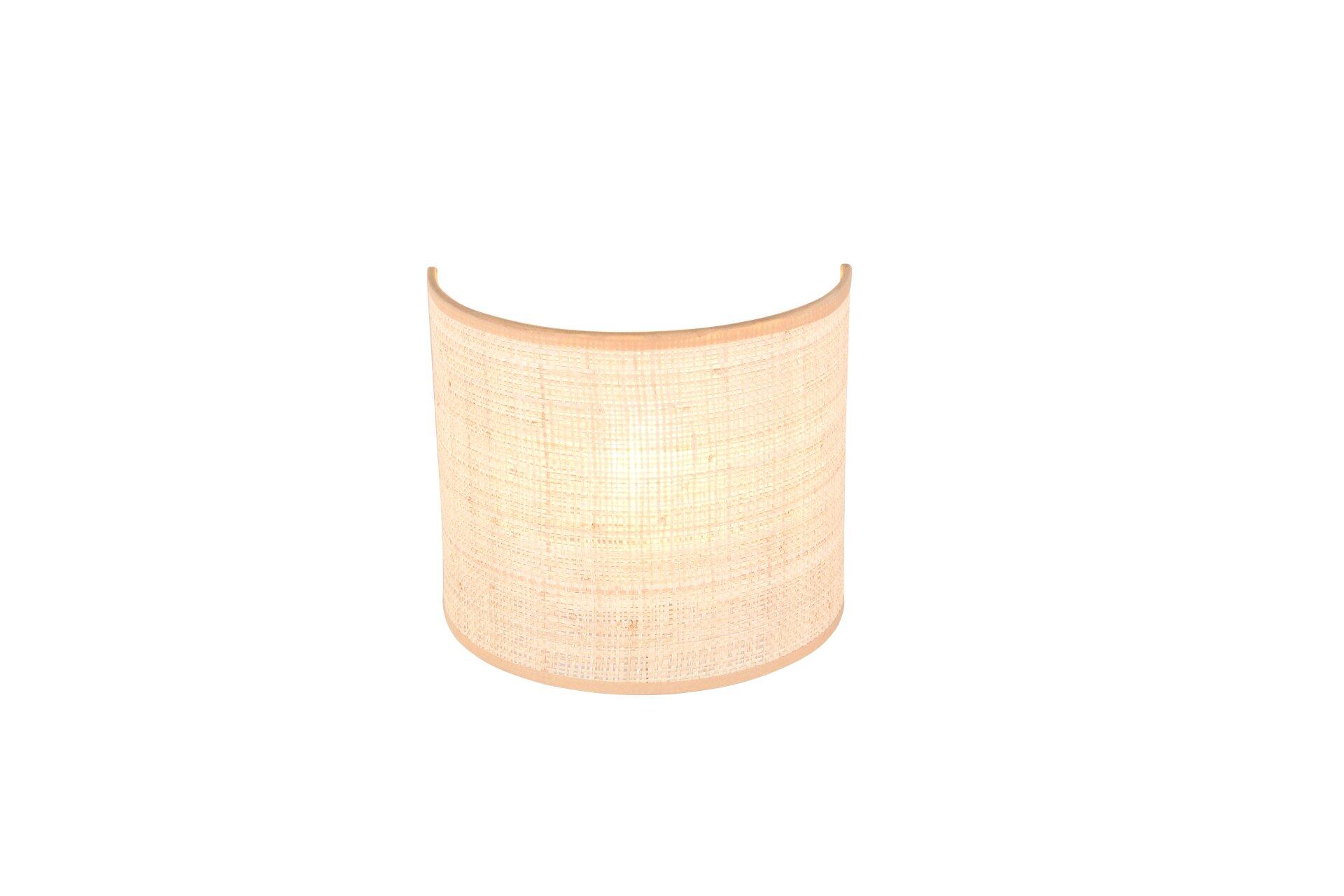 Runde Wandleuchte Aimee mit strukturierter Oberfläche und beige-gelblicher Farbe, detaillierte Ansicht des Lampenschirms.