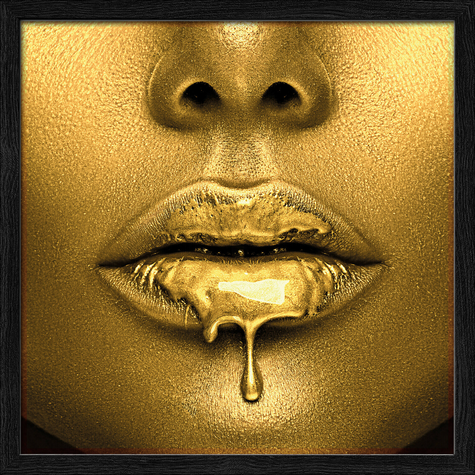 Framed-Art, Golden Lips I