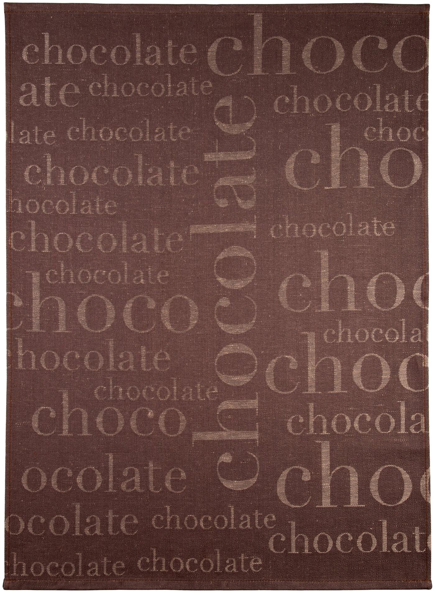 Geschirrtuch Chocolate: multicolor Geschirrtuch aus Baumwolle und Leinen in Weiß, Braun und Beere.