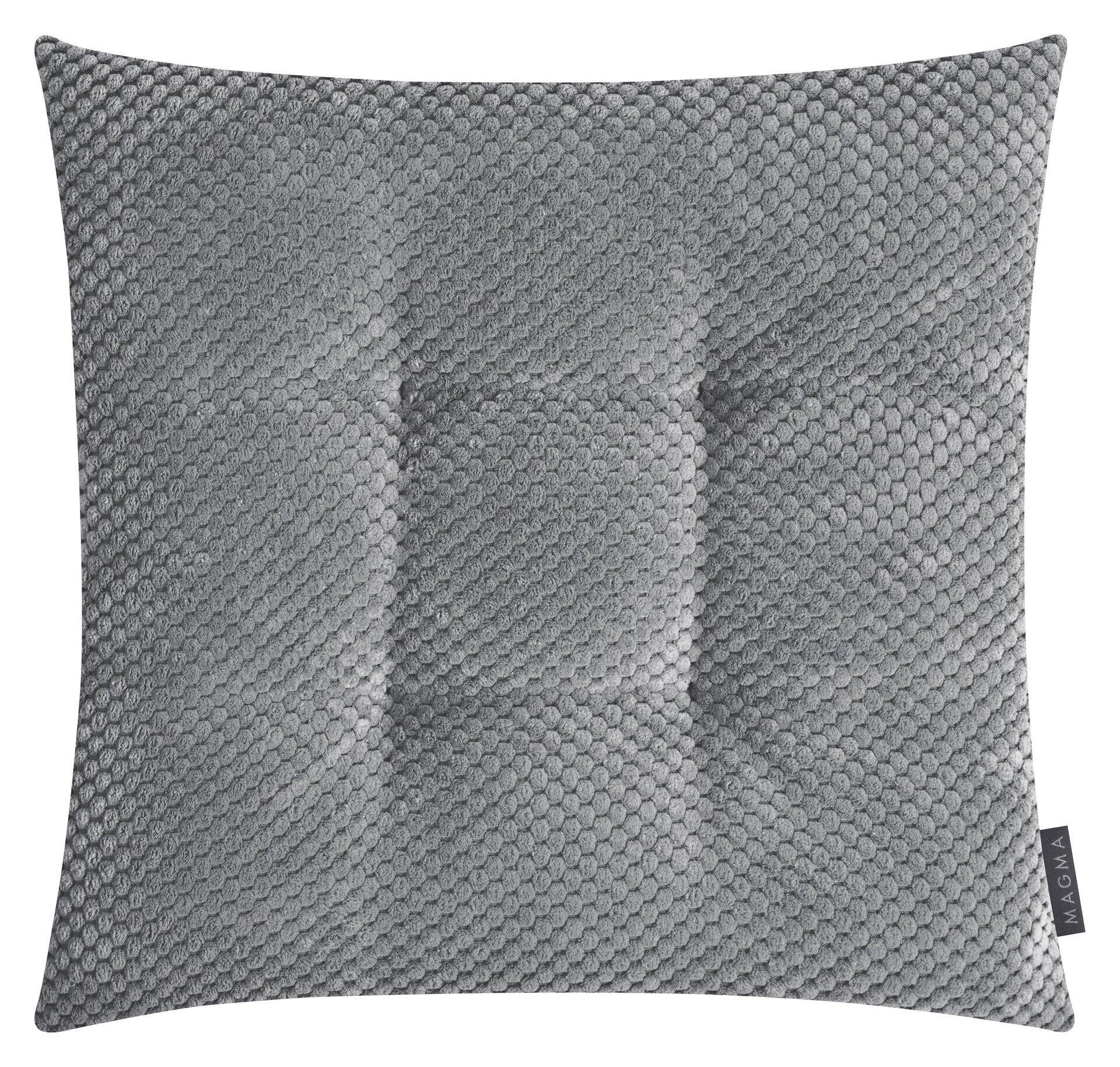 Graues Stuhlkissen Comodo Form 55 mit ergonomischer, wellenförmiger Struktur für optimale Halswirbelsäulenanpassung.
