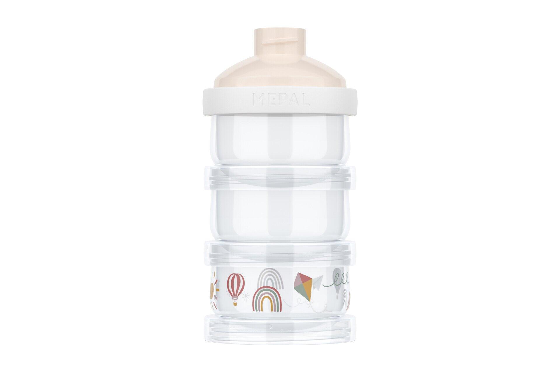 MEPAL Lunchbehälter Mio Baby, Mio mit stapelbaren Fächern und Regenbogen-Motiv.