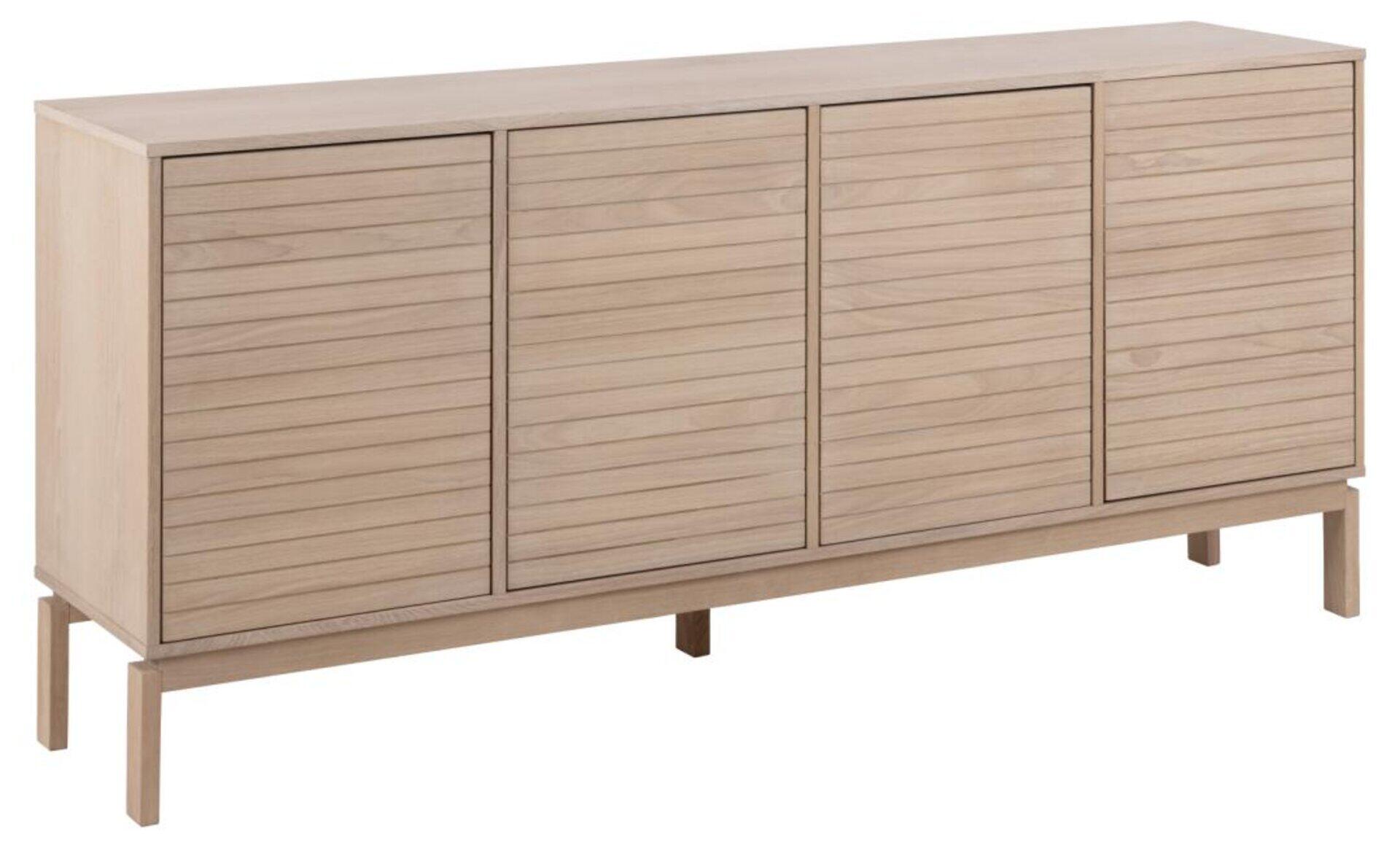 Unisex Weiß Sideboard Actona Group "Linley Anrichte, Lamellenfront", Beige (, Pigmentiert, Nicht Verfügbar), B:180cm H:80cm T:40cm, Sideboards, Sideboard,... - Bild 3