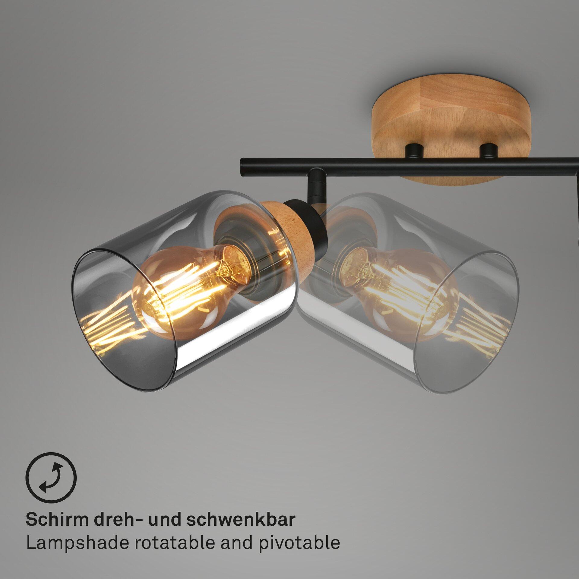 Spot Deckenleuchte mit beweglichen Glaskugeln und verstellbarer Lichtrichtung.