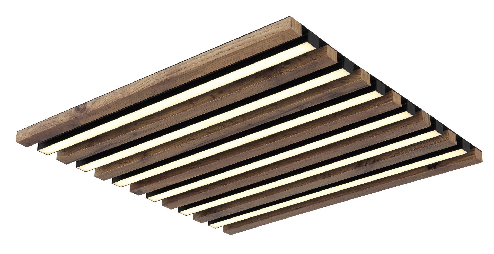 Braun Globo Lighting - Deckenlampe Deckenleuchte Wohnzimmerlampe Holzleuchte Led L 45 Cm - Bild 3