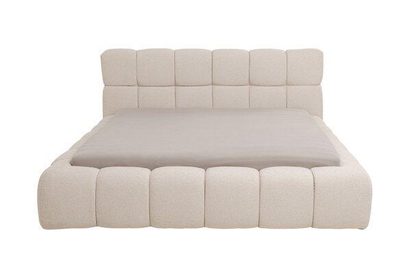 Boxspringbett Salamanca Ecru mit gepolstertem Rahmen und Quilted-Optik in hellbeige.