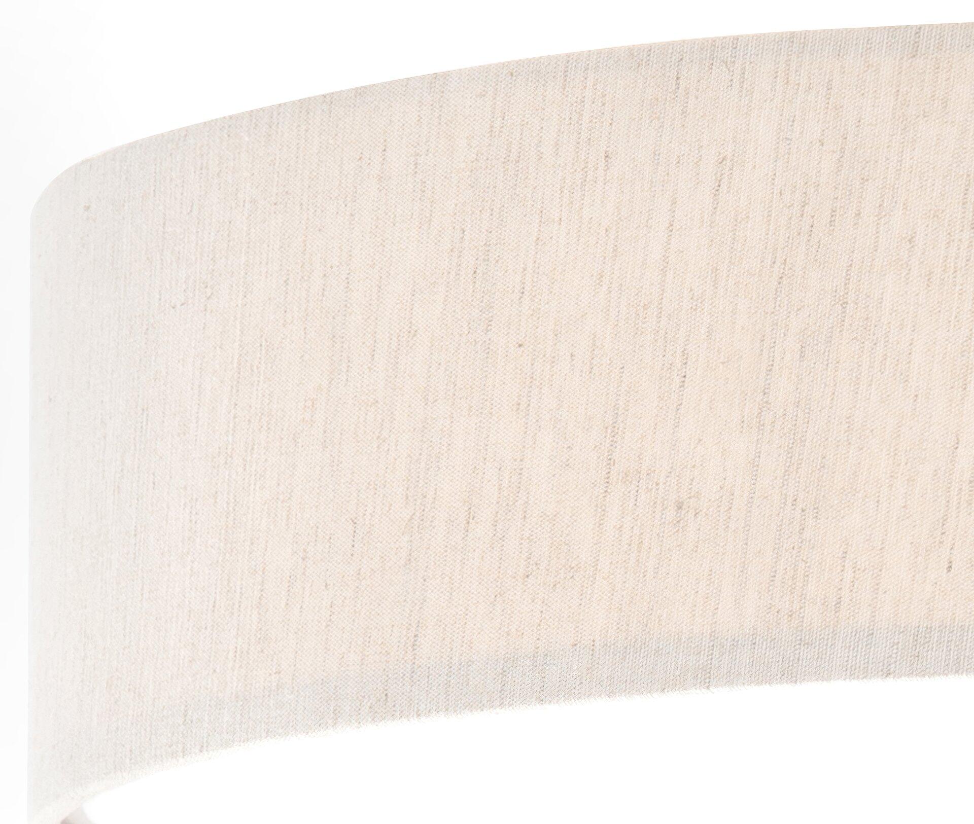 Deckenleuchte CONNY, Detailaufnahme des zylindrischen Lampenschirms mit feiner Textur und hellem Glanz.